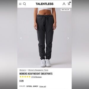 TALENTLESS women’s heavyweight sweatpants in steel grey :)